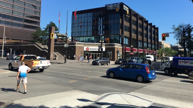 King and James intersection, downtown Hamilton