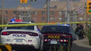 An OPP officer struck by a vehicle near Highway 403 and Hurontario Street suffered serious injuries, Peel Regional Police say.