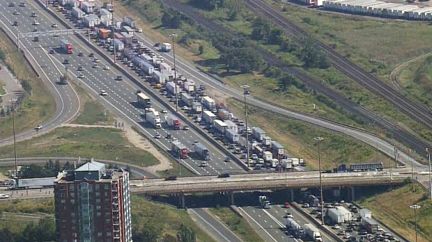 Traffic is seen on Highway 401 in Ontario in this undated file photo.