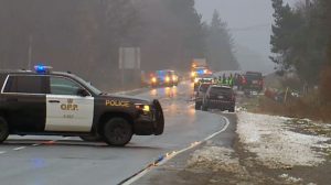 Ontario Provincial Police are on the scene of a fatal crash near Davis Drive and Highway 48 on Nov. 13, 2017.