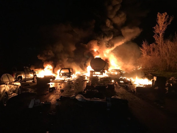 Fully loaded tanker trucks that exploded in Highway 400 pileup were ‘bombs on wheels,’ police say