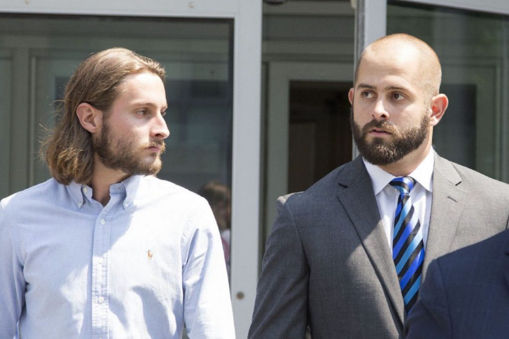 According to a judge, "there has been no satisfactory explanation" put forward for why Const. Michael Theriault, right, failed to show up to testify in an impaired driving case in which he was the arresting officer. In a separate case, Theriault and his brother Christian, left, are charged in the beating of teenager Dafonte Miller.  (Carlos Osorio / Toronto Star file photo) 