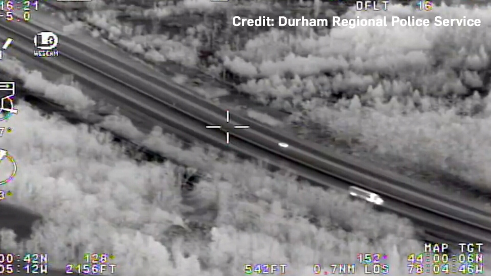 Watch as Ontario helicopter chases down Camaro driving up to 237 km/h