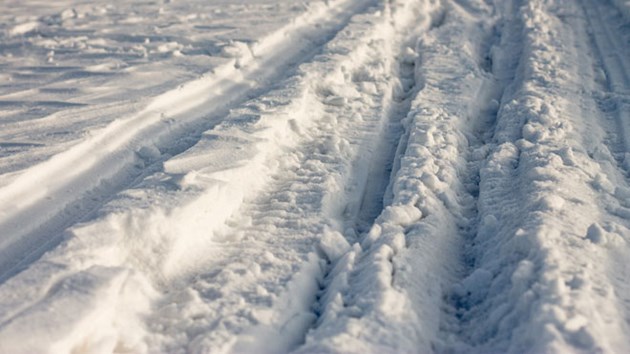 stock image of a snow trail
