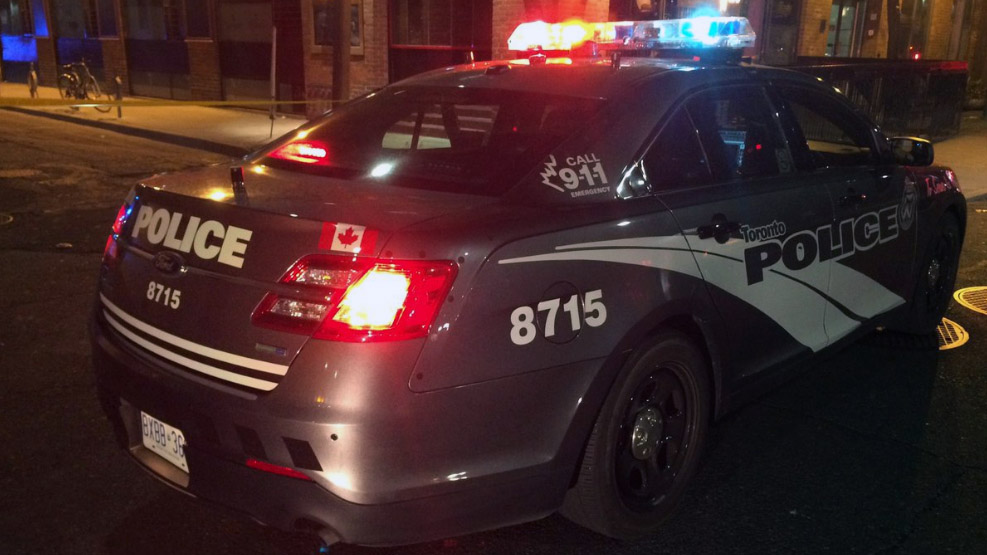 Toronto Police cruiser at night