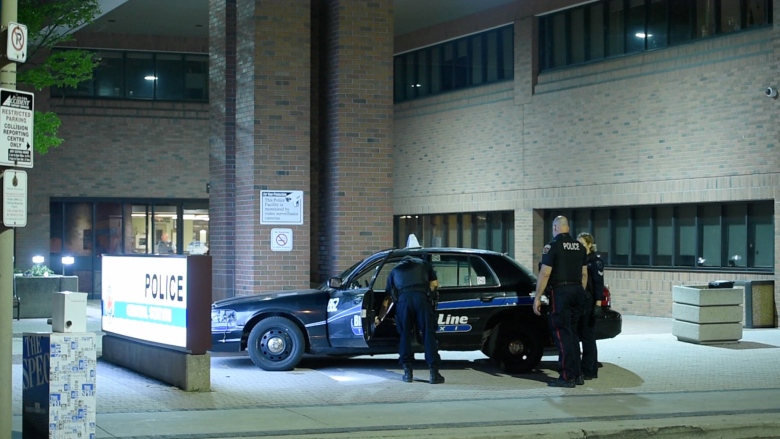 Stolen taxi nearly crashes into Hamilton police headquarters