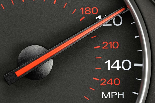 stock image of a speedometer
