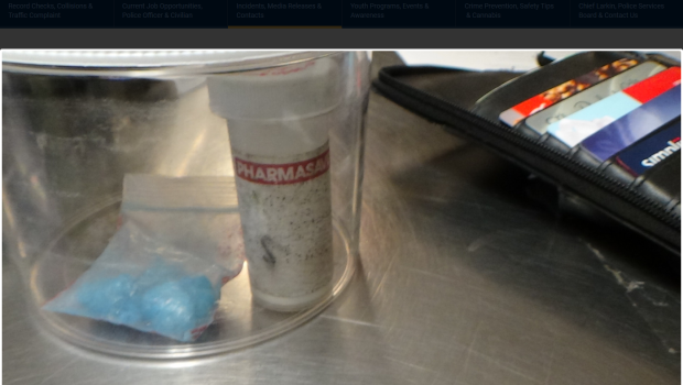 Suspected blue fentanyl among other items seized by police in traffic stop